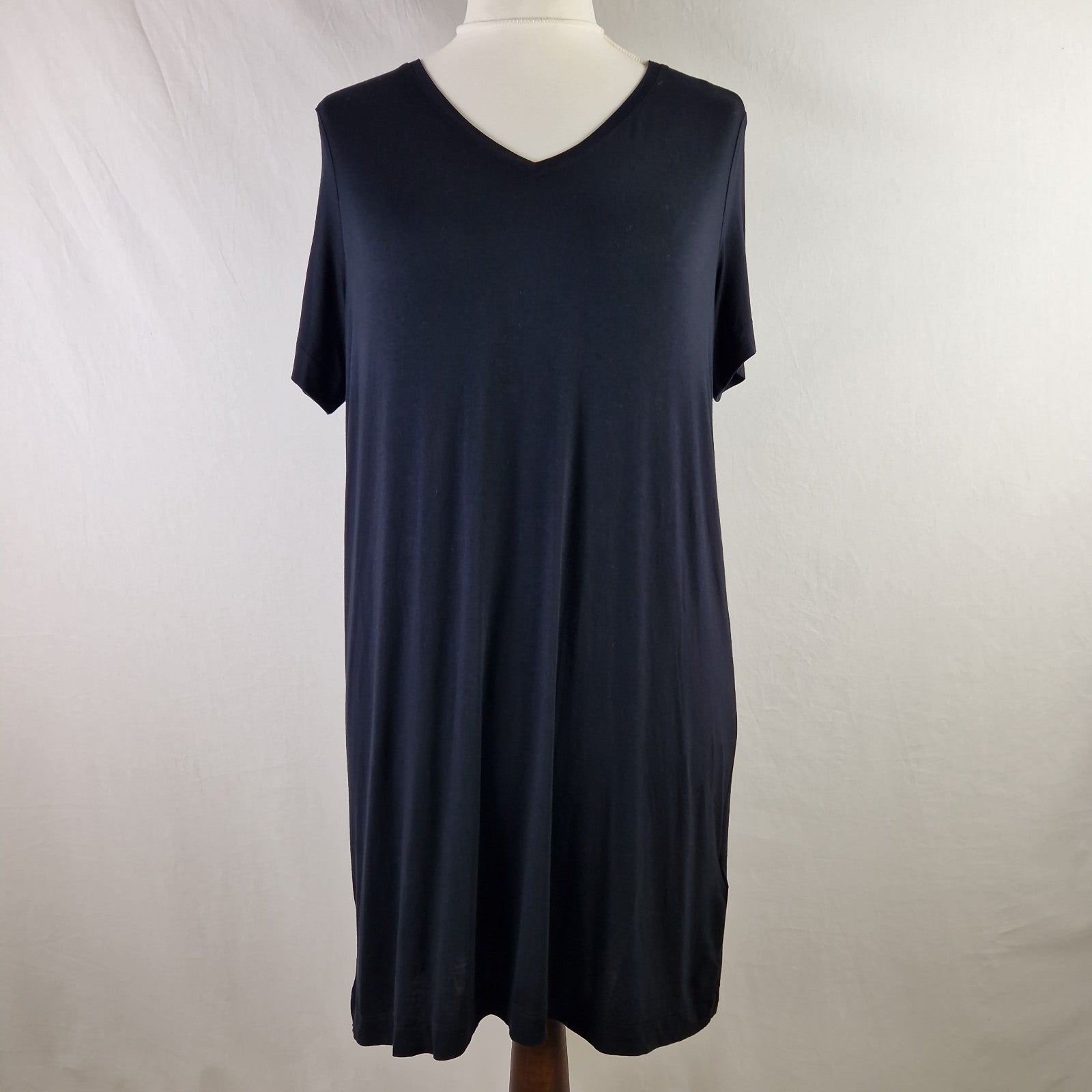 Marks & Sparks Black Women's Blouse Short Sleeve V-Neck UK M