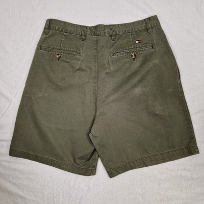 Tommy Hilfiger Mens Green Cargo Shorts W34 Cotton Preloved
