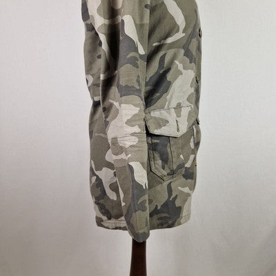Marks and Spencer Limited Edition Womens Green Military Jacket UK 6 Cotton Twill