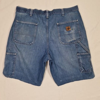 Carhartt Mens Blue Denim Jean Shorts W38 Cotton Preloved
