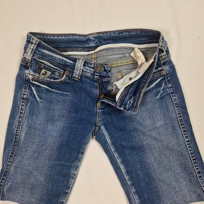 Lois Mens Blue Denim Bermuda Shorts W34 Cotton Preloved