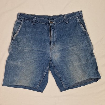 Carhartt Mens Blue Denim Jean Shorts W38 Cotton Preloved