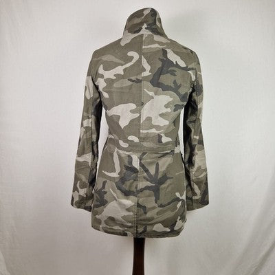 Marks and Spencer Limited Edition Womens Green Military Jacket UK 6 Cotton Twill
