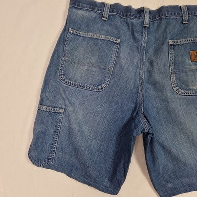 Carhartt Mens Blue Denim Jean Shorts W38 Cotton Preloved