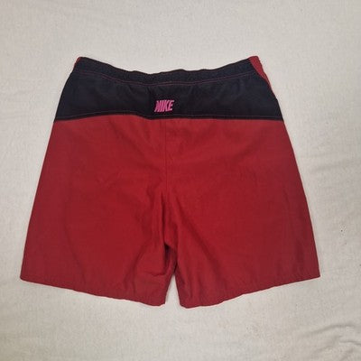 Nike Mens Red Swim Shorts Size L Microfibre Preloved