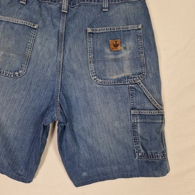 Carhartt Mens Blue Denim Jean Shorts W38 Cotton Preloved