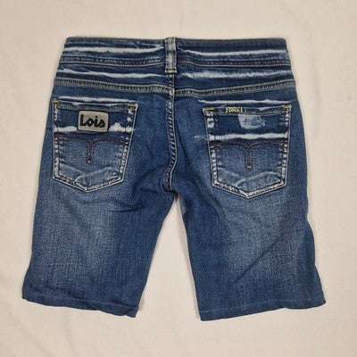 Lois Mens Blue Denim Bermuda Shorts W34 Cotton Preloved