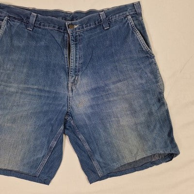 Carhartt Mens Blue Denim Jean Shorts W38 Cotton Preloved