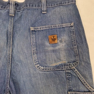 Carhartt Mens Blue Denim Jean Shorts W38 Cotton Preloved