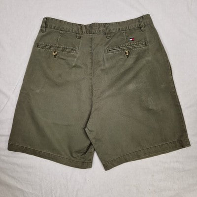 Tommy Hilfiger Mens Green Cargo Shorts W34 Cotton Preloved