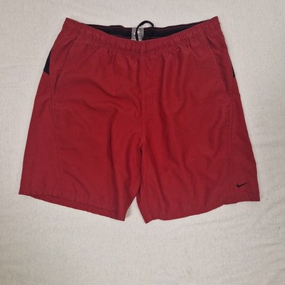 Nike Mens Red Swim Shorts Size L Microfibre Preloved