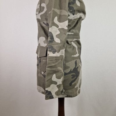 Marks and Spencer Limited Edition Womens Green Military Jacket UK 6 Cotton Twill