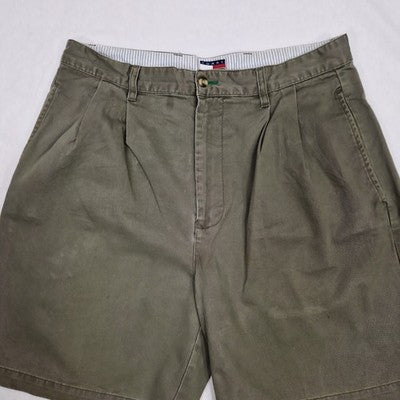 Tommy Hilfiger Mens Green Cargo Shorts W34 Cotton Preloved