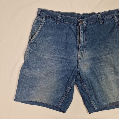Carhartt Mens Blue Denim Jean Shorts W38 Cotton Preloved