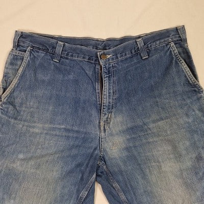 Carhartt Mens Blue Denim Jean Shorts W38 Cotton Preloved