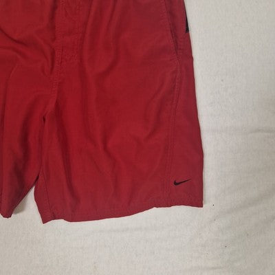 Nike Mens Red Swim Shorts Size L Microfibre Preloved