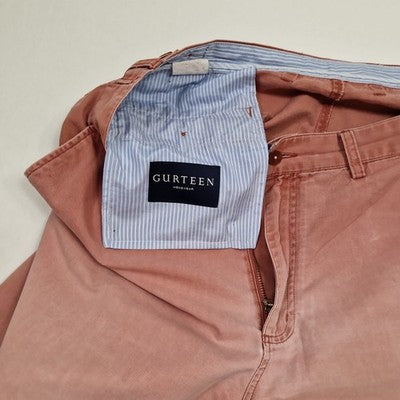 Gurteen Pink Chino Shorts Men's W38 Cotton Mid Rise Preloved