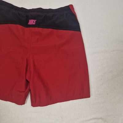 Nike Mens Red Swim Shorts Size L Microfibre Preloved