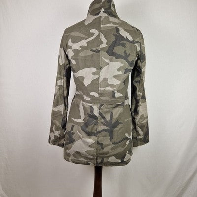 Marks and Spencer Limited Edition Womens Green Military Jacket UK 6 Cotton Twill