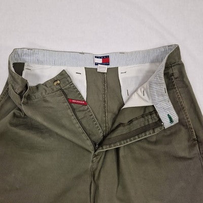 Tommy Hilfiger Mens Green Cargo Shorts W34 Cotton Preloved