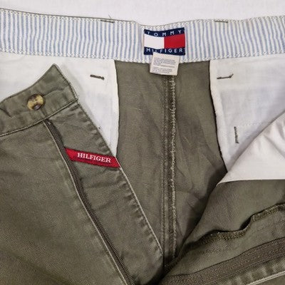Tommy Hilfiger Mens Green Cargo Shorts W34 Cotton Preloved