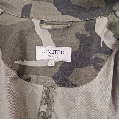 Marks and Spencer Limited Edition Womens Green Military Jacket UK 6 Cotton Twill