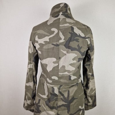 Marks and Spencer Limited Edition Womens Green Military Jacket UK 6 Cotton Twill