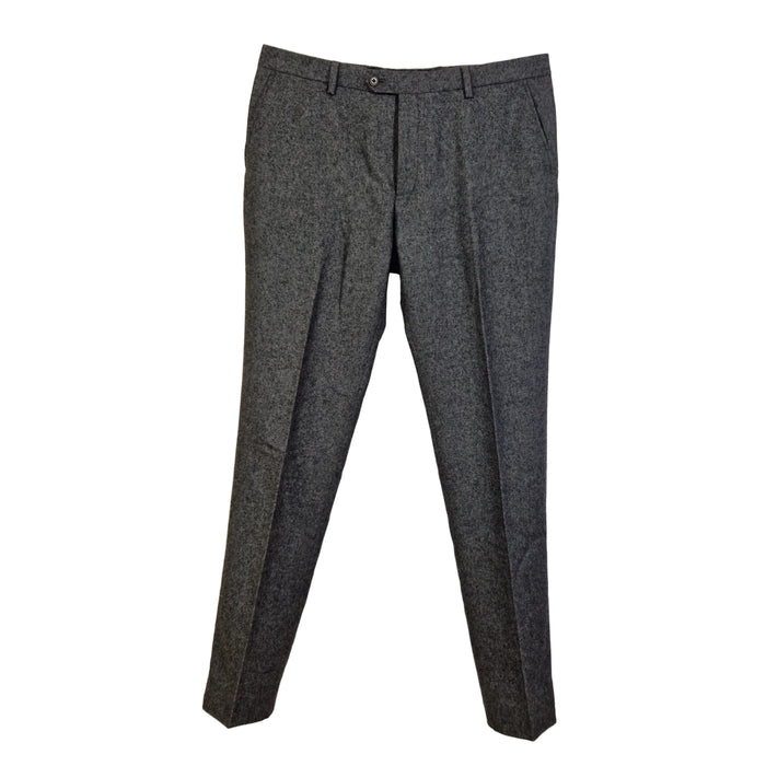 Next men's grey wool blend formal trousers in a classic fit with a flat front.