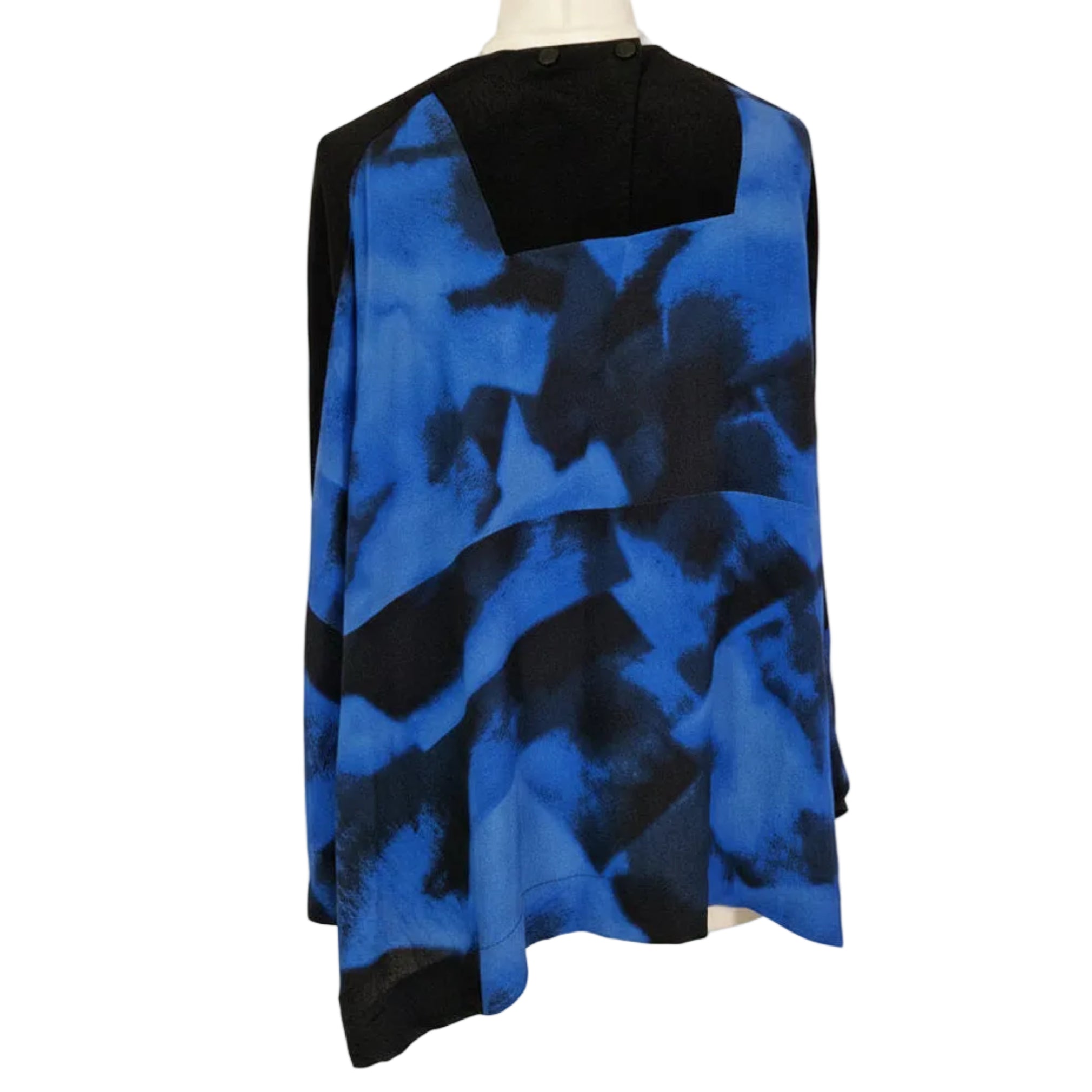 Kin by John Lewis blue and black abstract print tunic with a relaxed fit and short sleeves.