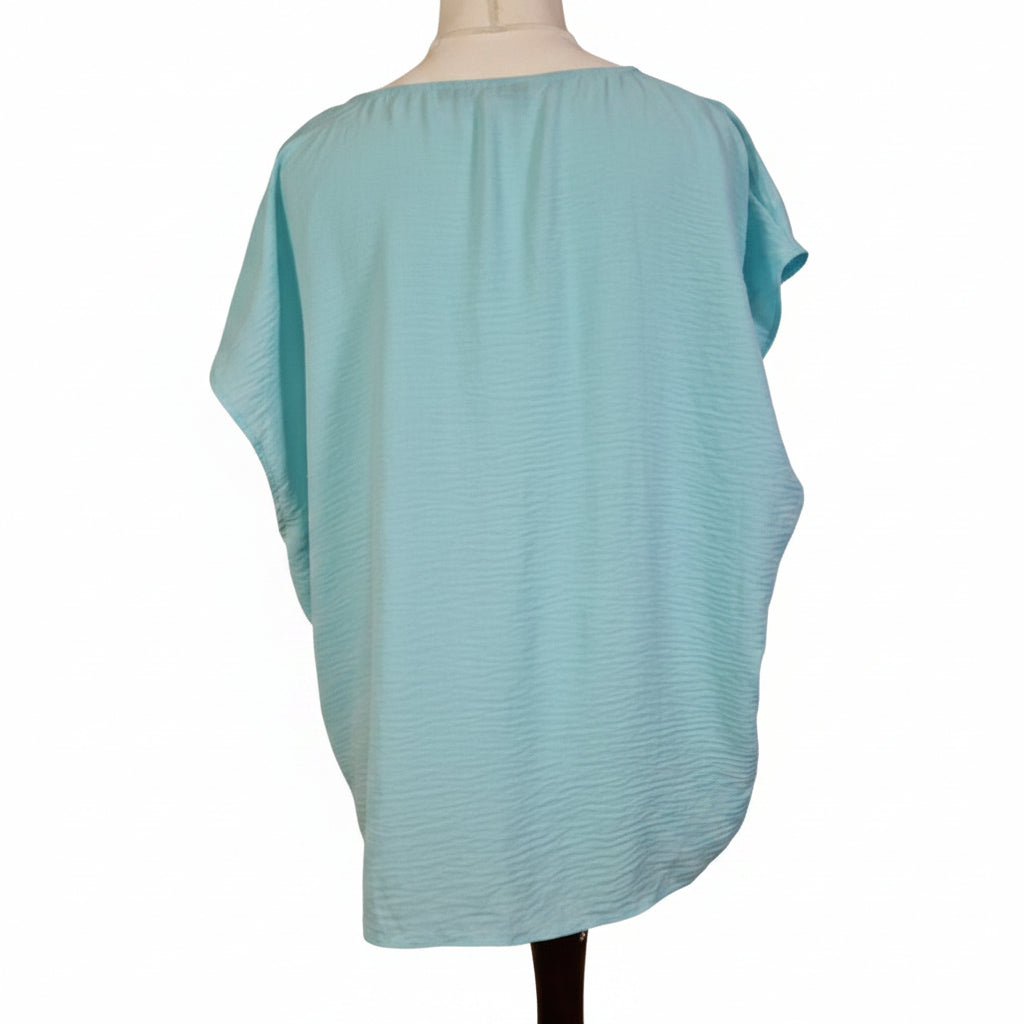 A light blue George women's blouse with short sleeves and a textured fabric finish.