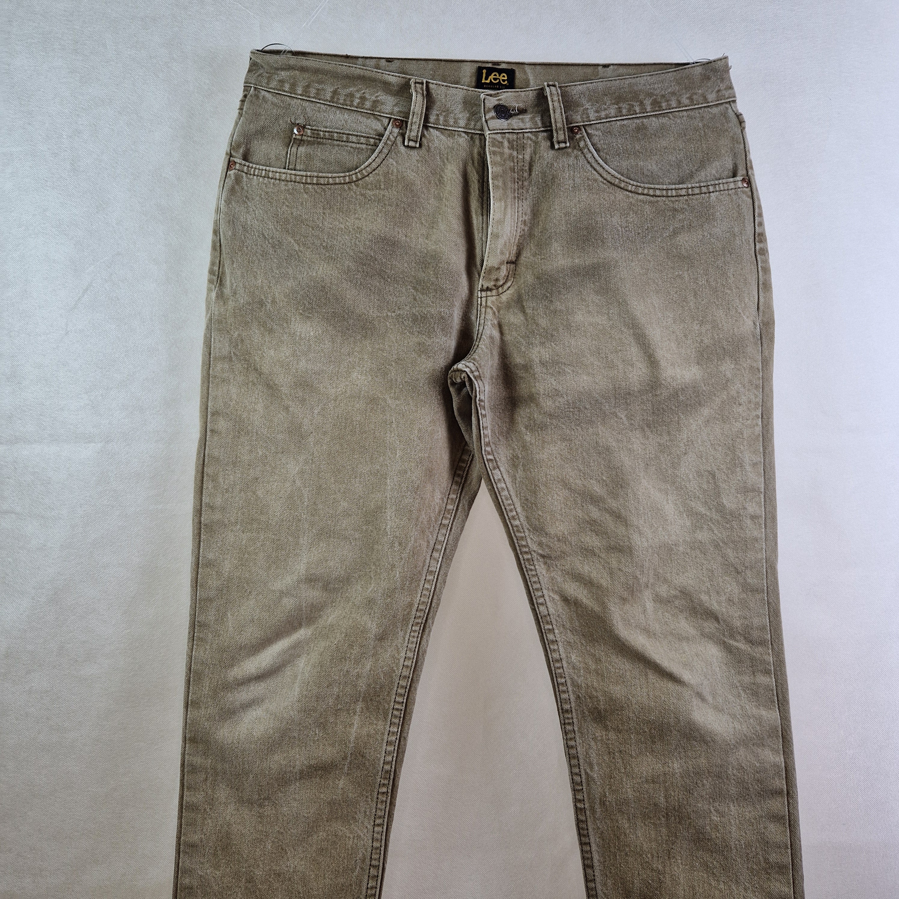 Lee Men's Jeans Regular Fit Straight Leg Brown UK W36 L29