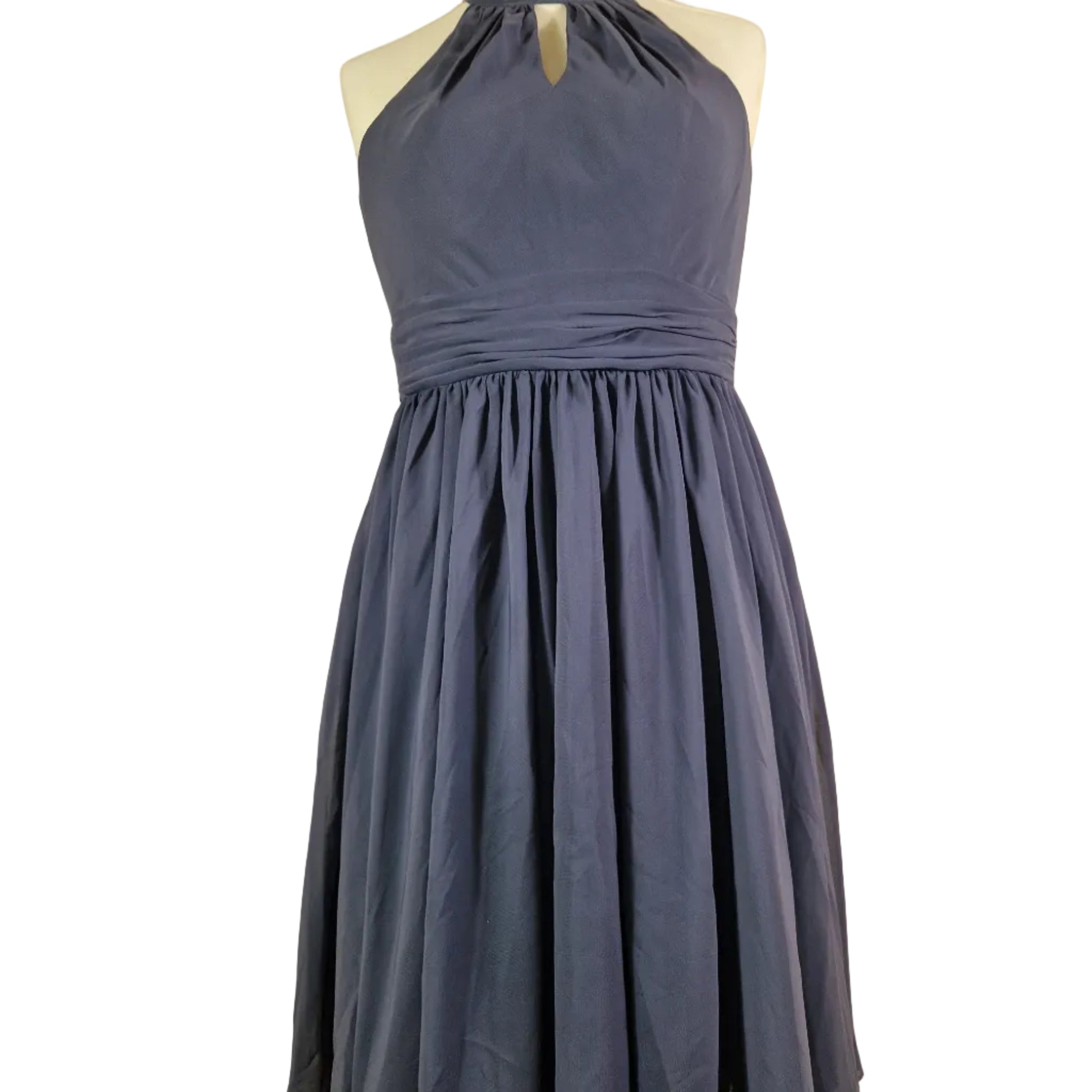 JJS House Blue Halter Occasion Dress UK 10 To 12 Polyester