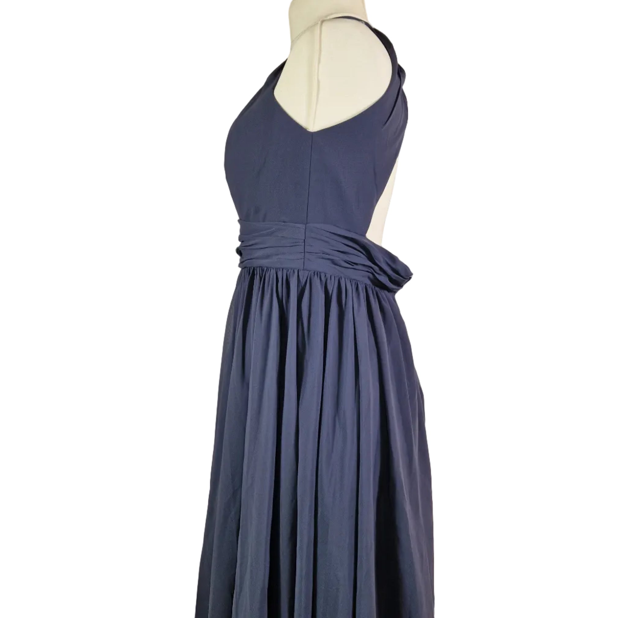 JJS House Blue Halter Occasion Dress UK 10 To 12 Polyester