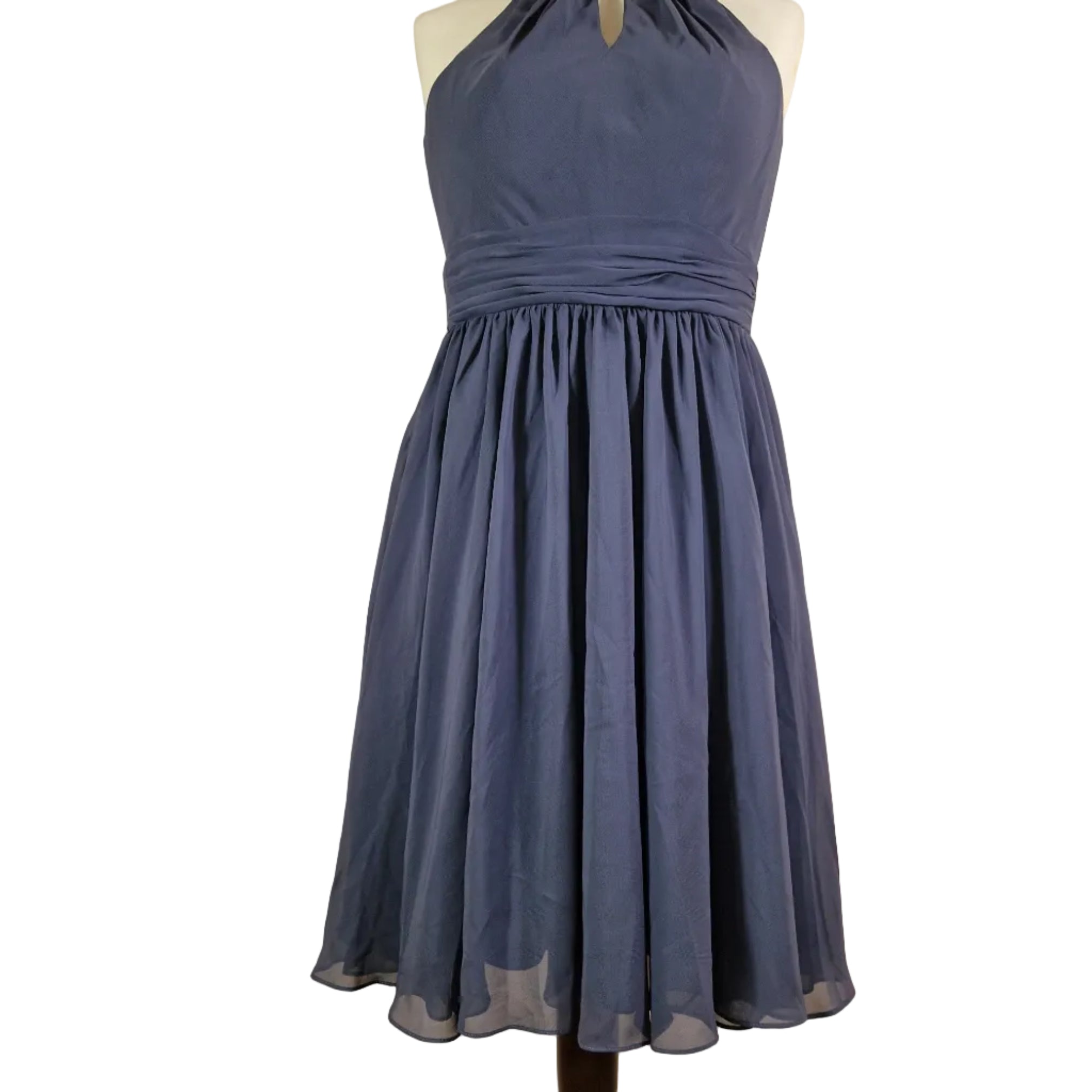 JJS House Blue Halter Occasion Dress UK 10 To 12 Polyester
