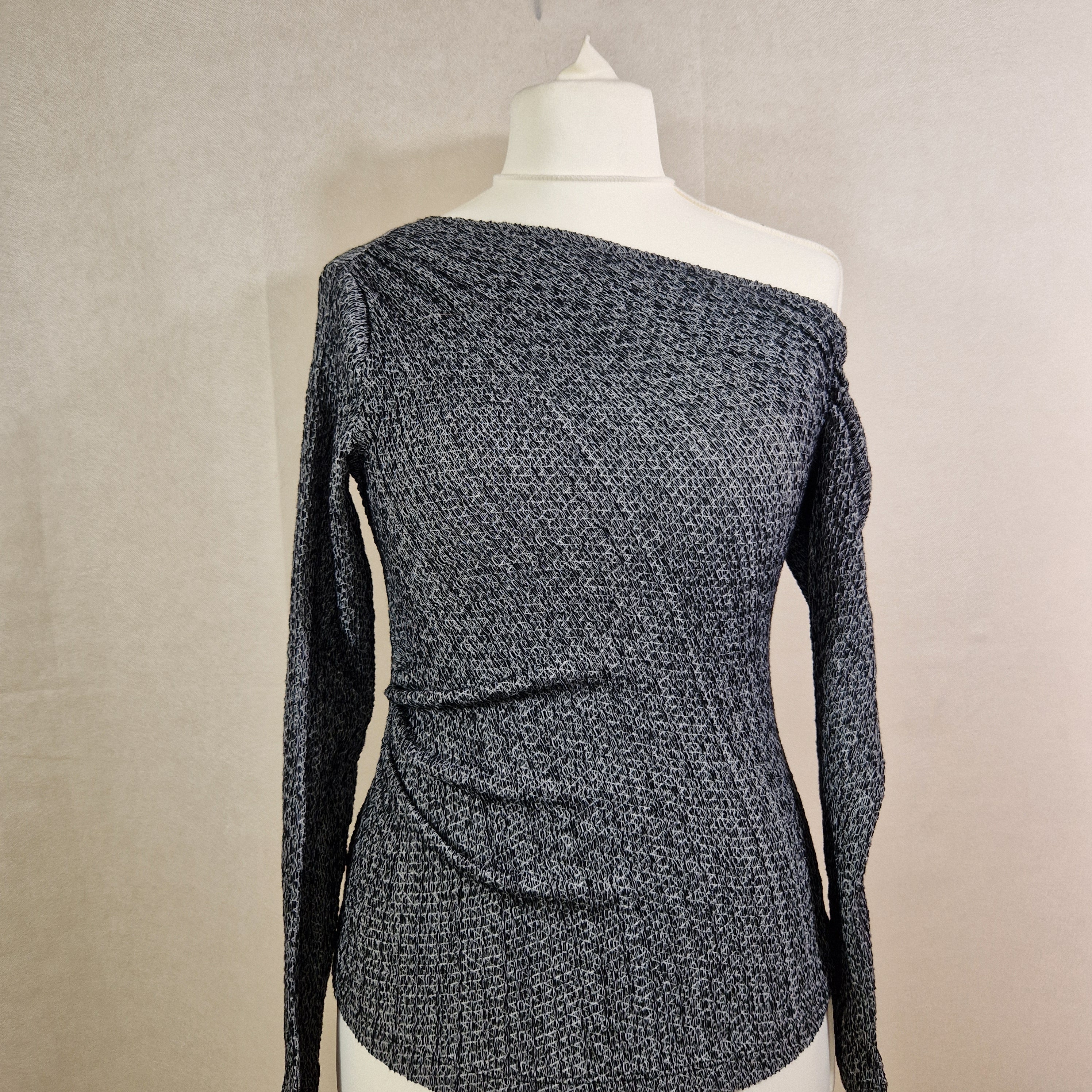 Zara Womens Grey Knit Stretch Pullover Top UK S Preloved