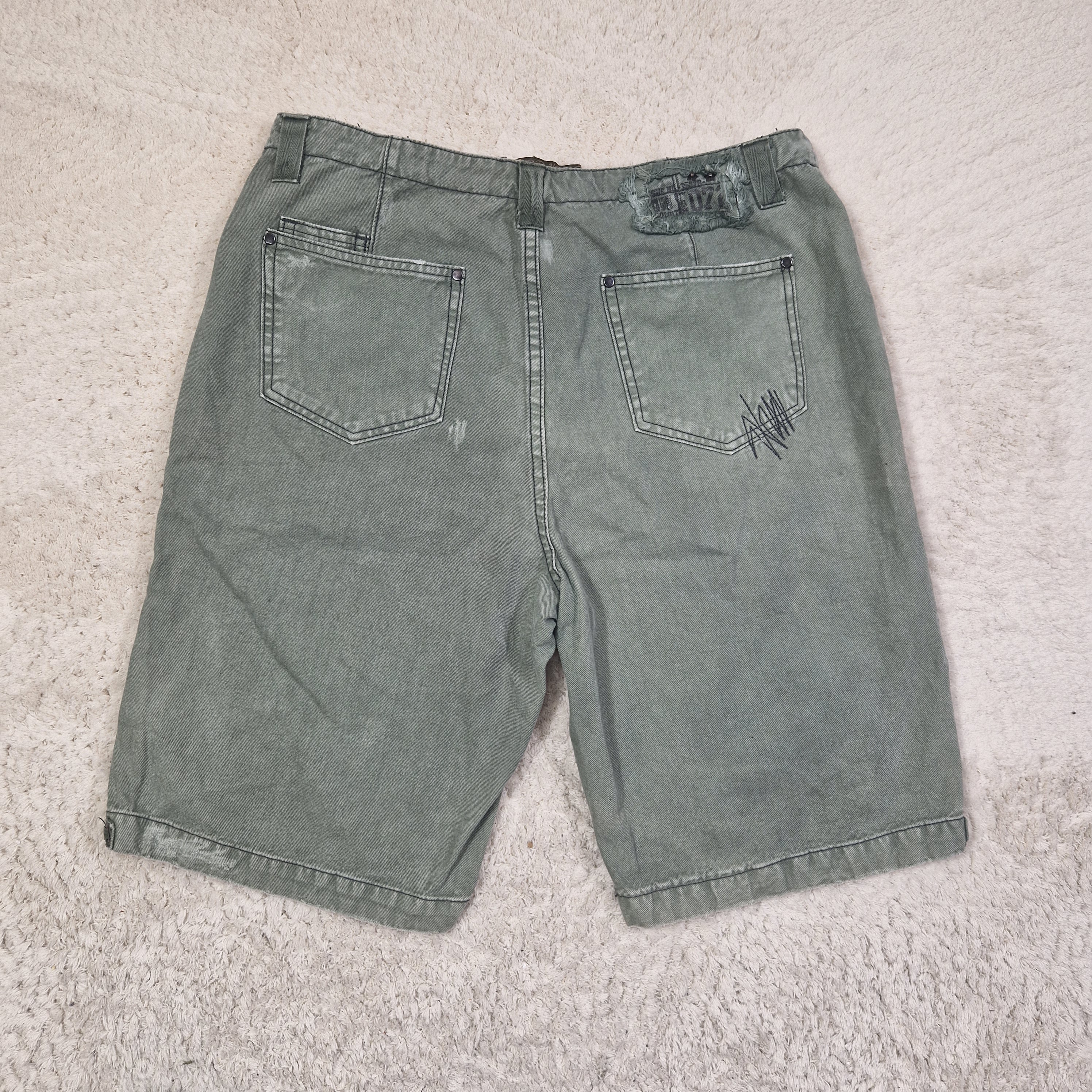 Simon Clark Men's Cargo Shorts Relaxed Fit Cotton Green UK L