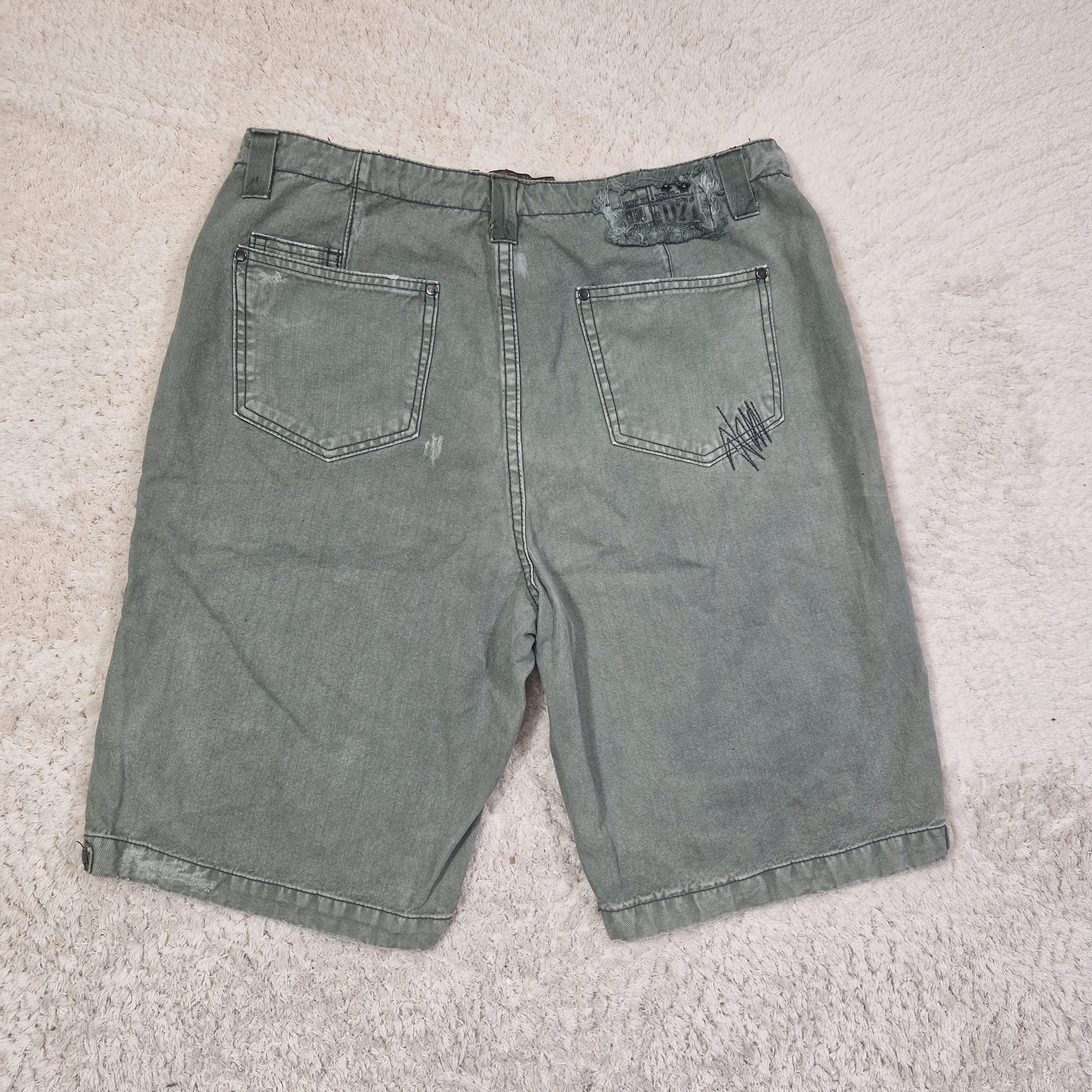 Simon Clark Men's Cargo Shorts Relaxed Fit Cotton Green UK L