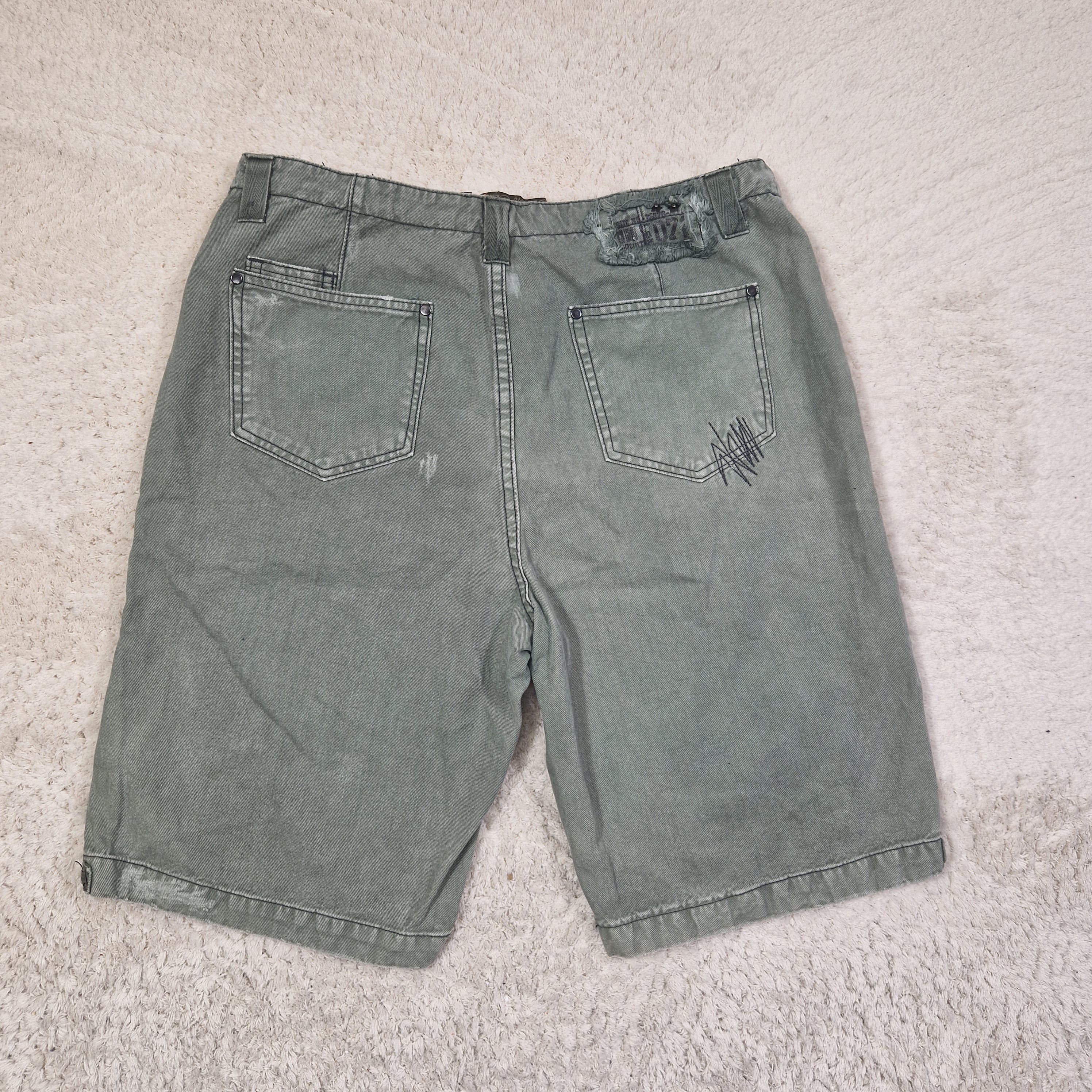 Simon Clark Men's Cargo Shorts Relaxed Fit Cotton Green UK L
