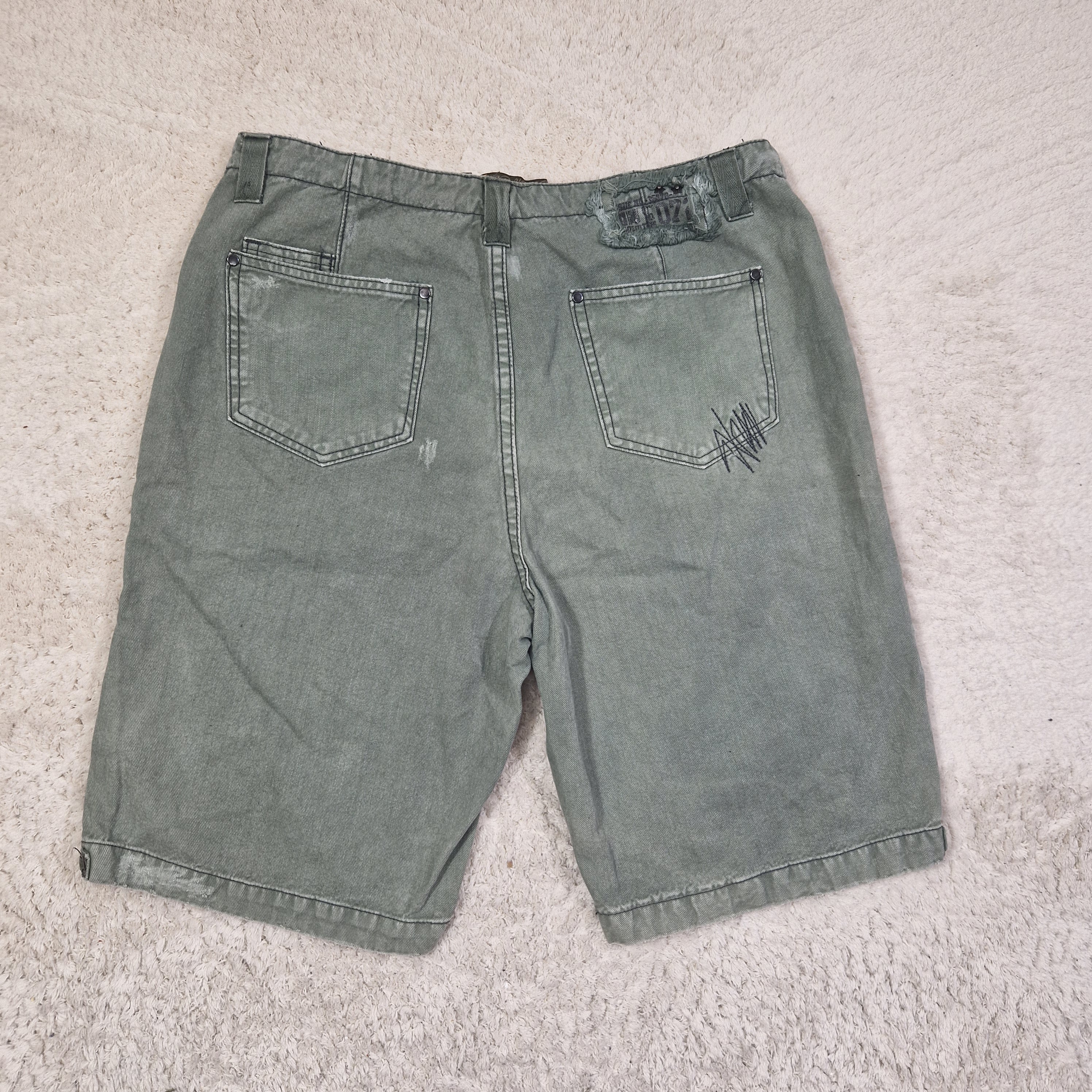 Simon Clark Men's Cargo Shorts Relaxed Fit Cotton Green UK L
