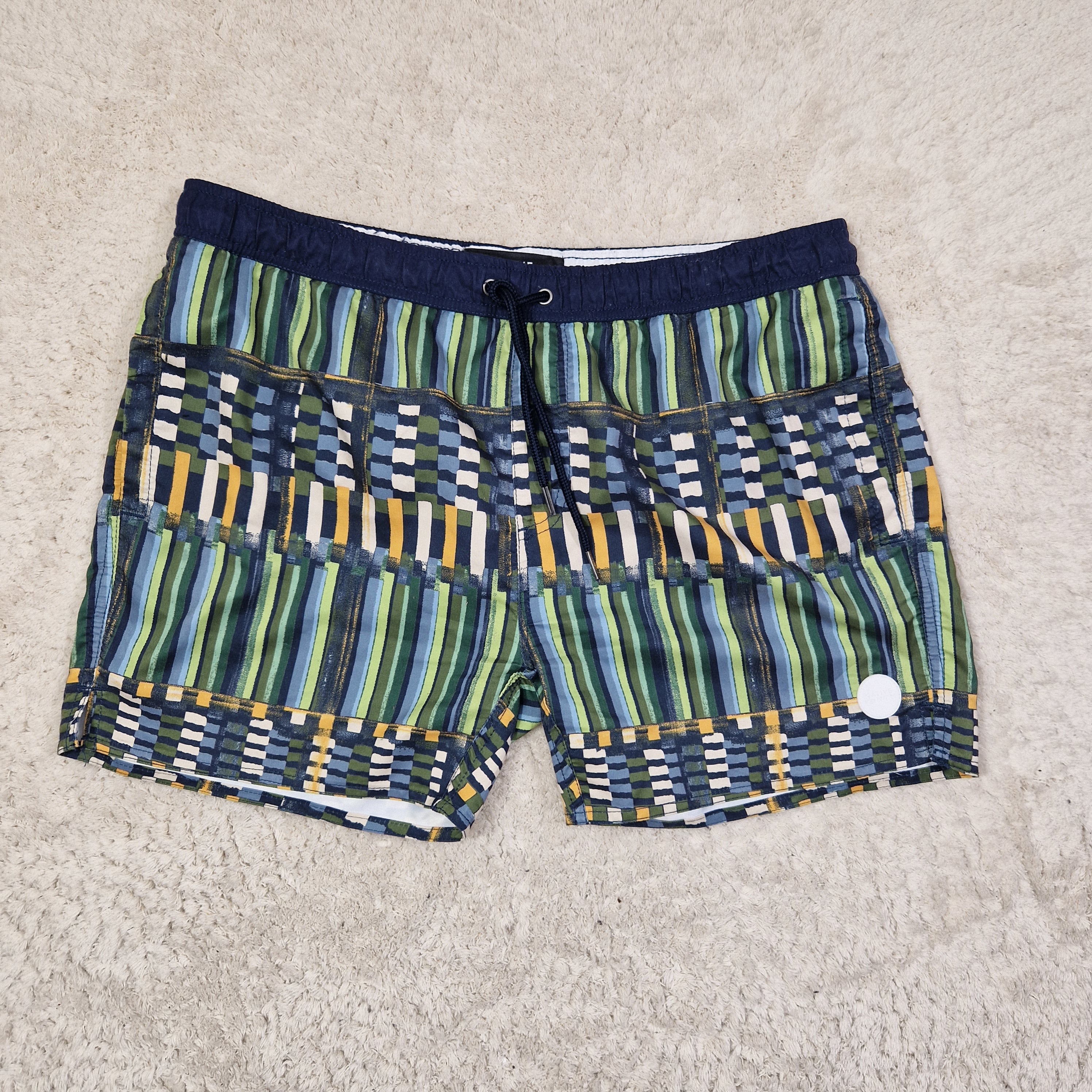 Native Youth Swim Shorts Blue Waist 36 Length 4.5in Polyester UK 36