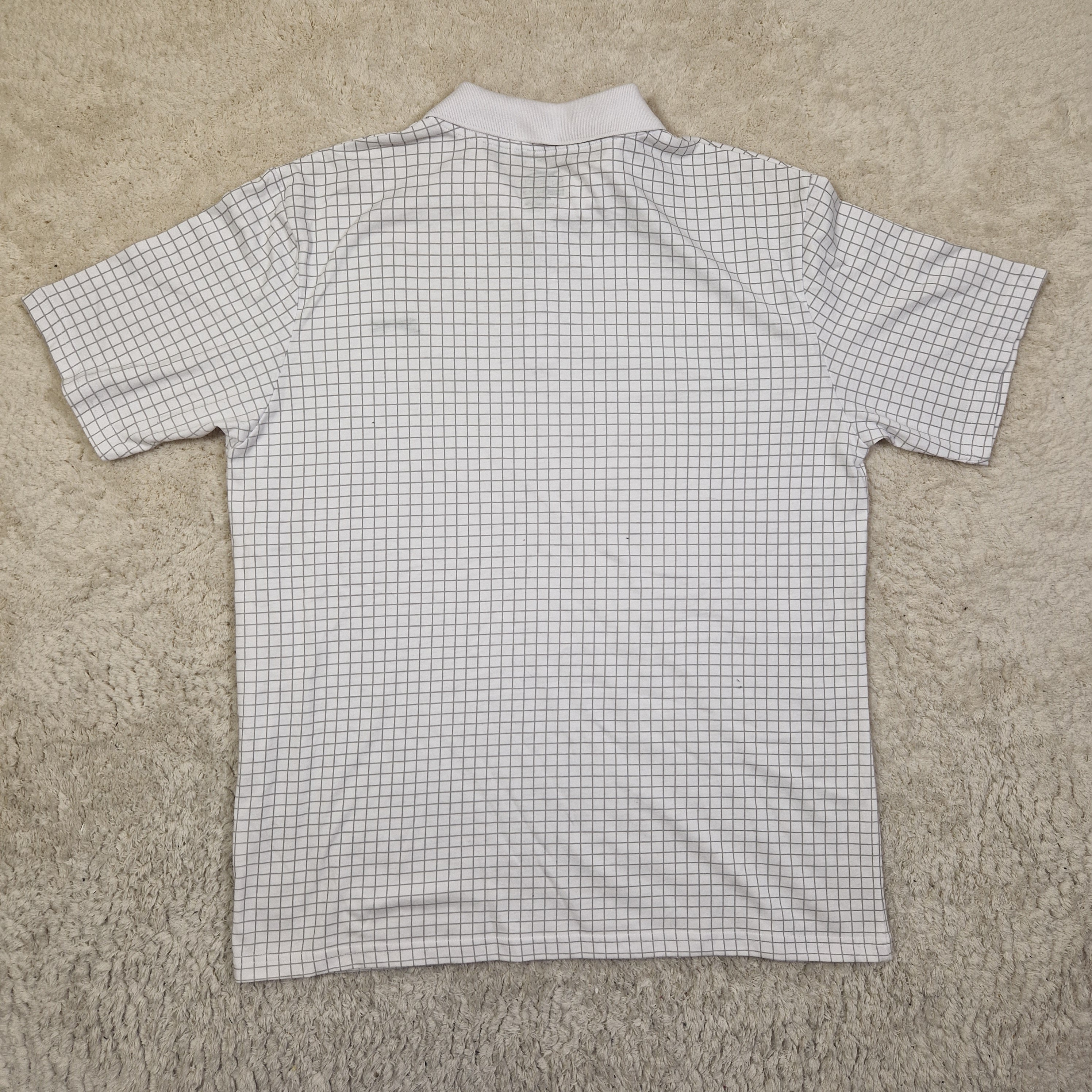 Slazenger Mens Polo Shirt Collared Grid Check Logo White UK XL