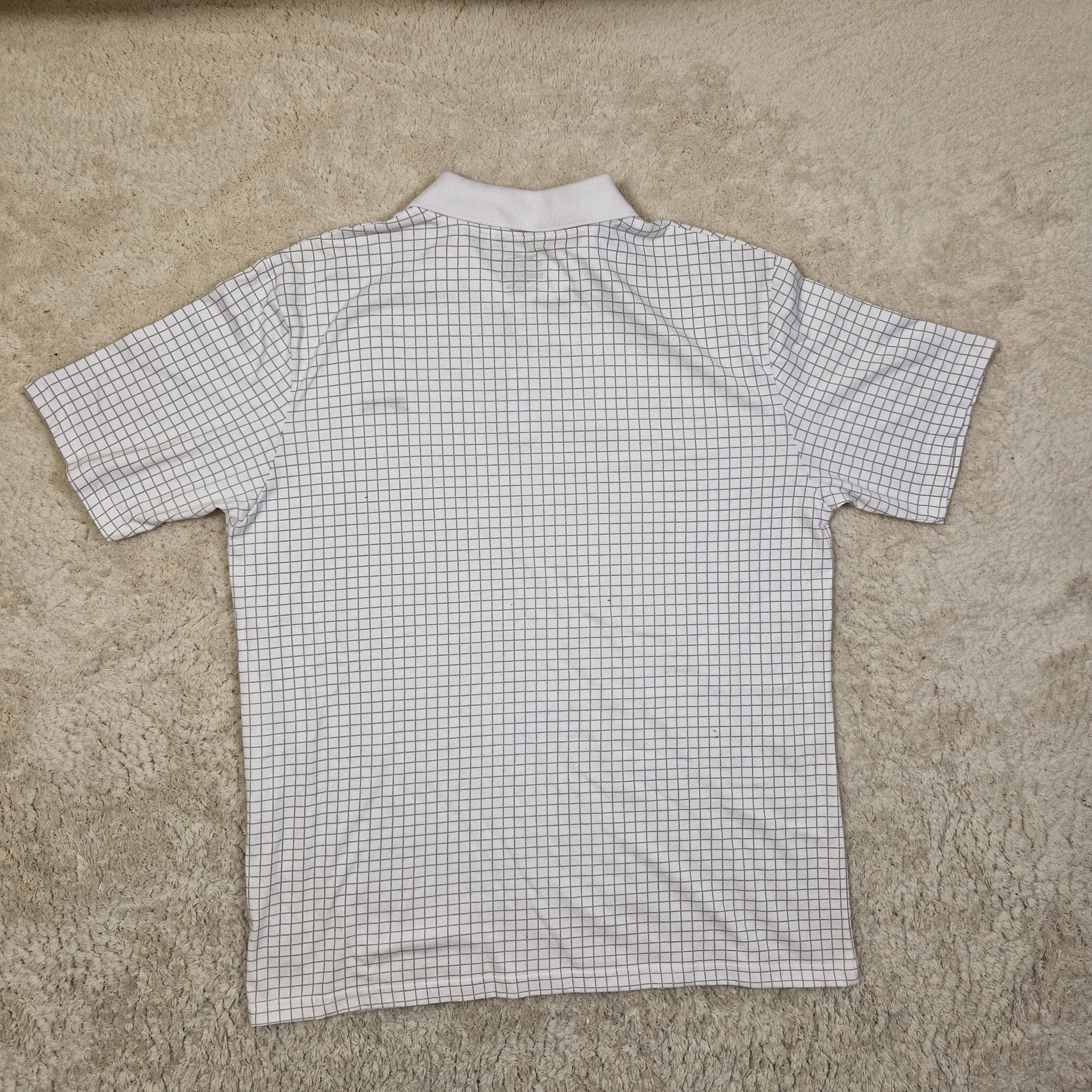Slazenger Mens Polo Shirt Collared Grid Check Logo White UK XL