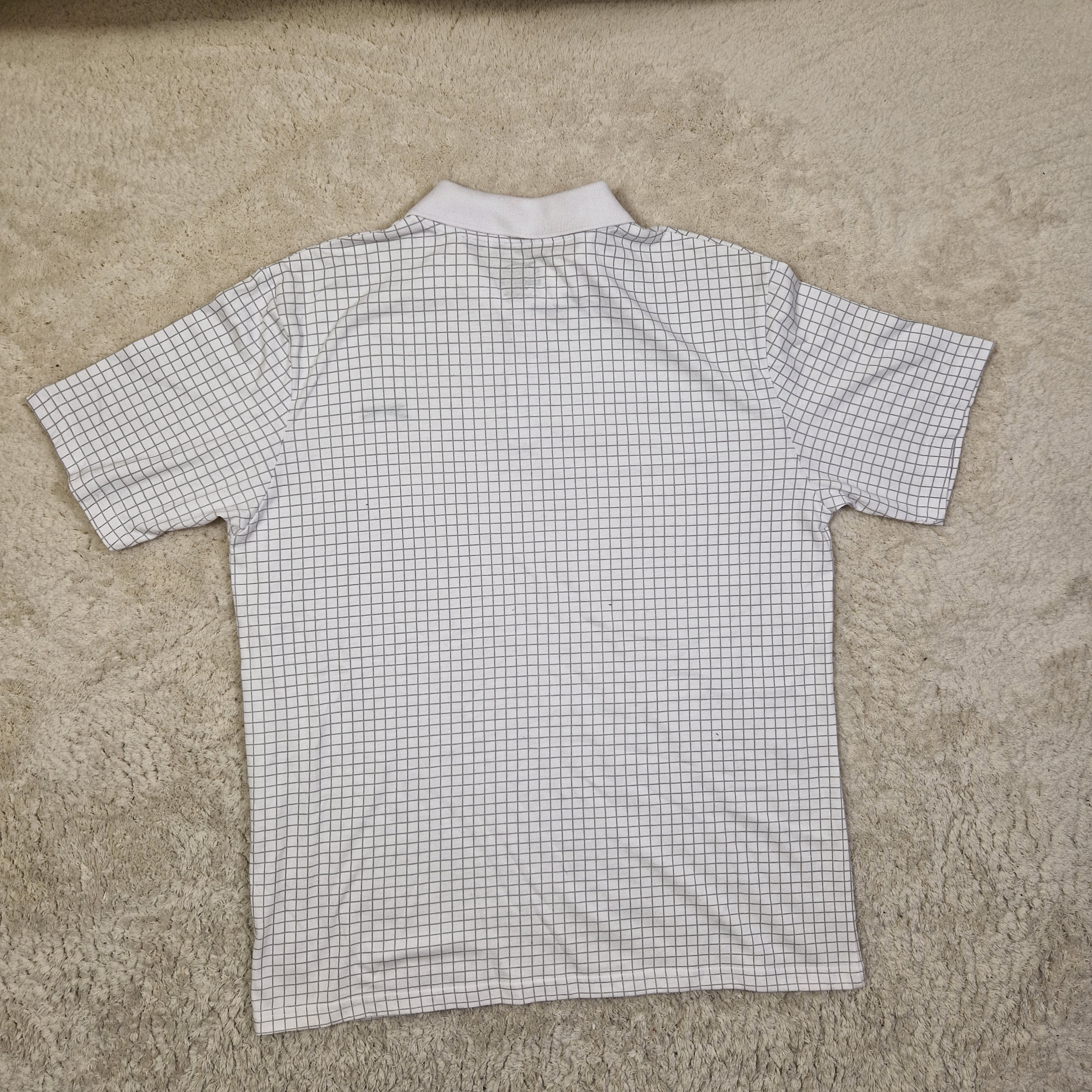 Slazenger Mens Polo Shirt Collared Grid Check Logo White UK XL