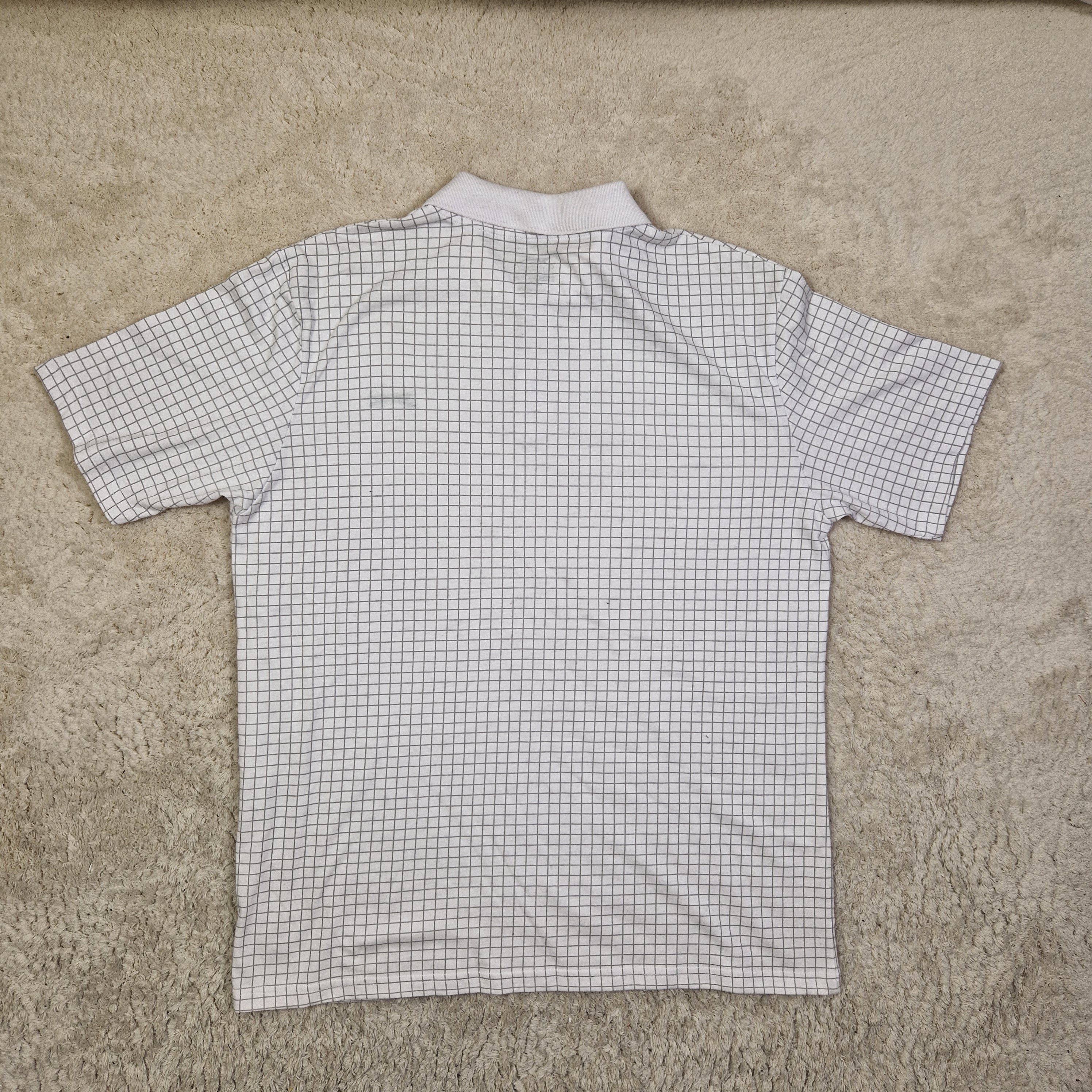 Slazenger Mens Polo Shirt Collared Grid Check Logo White UK XL