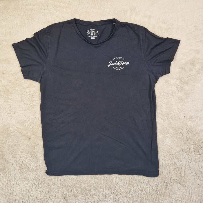 Jack & Jones Mens T Shirt Logo Cotton Jersey Regular Fit Black UK XL