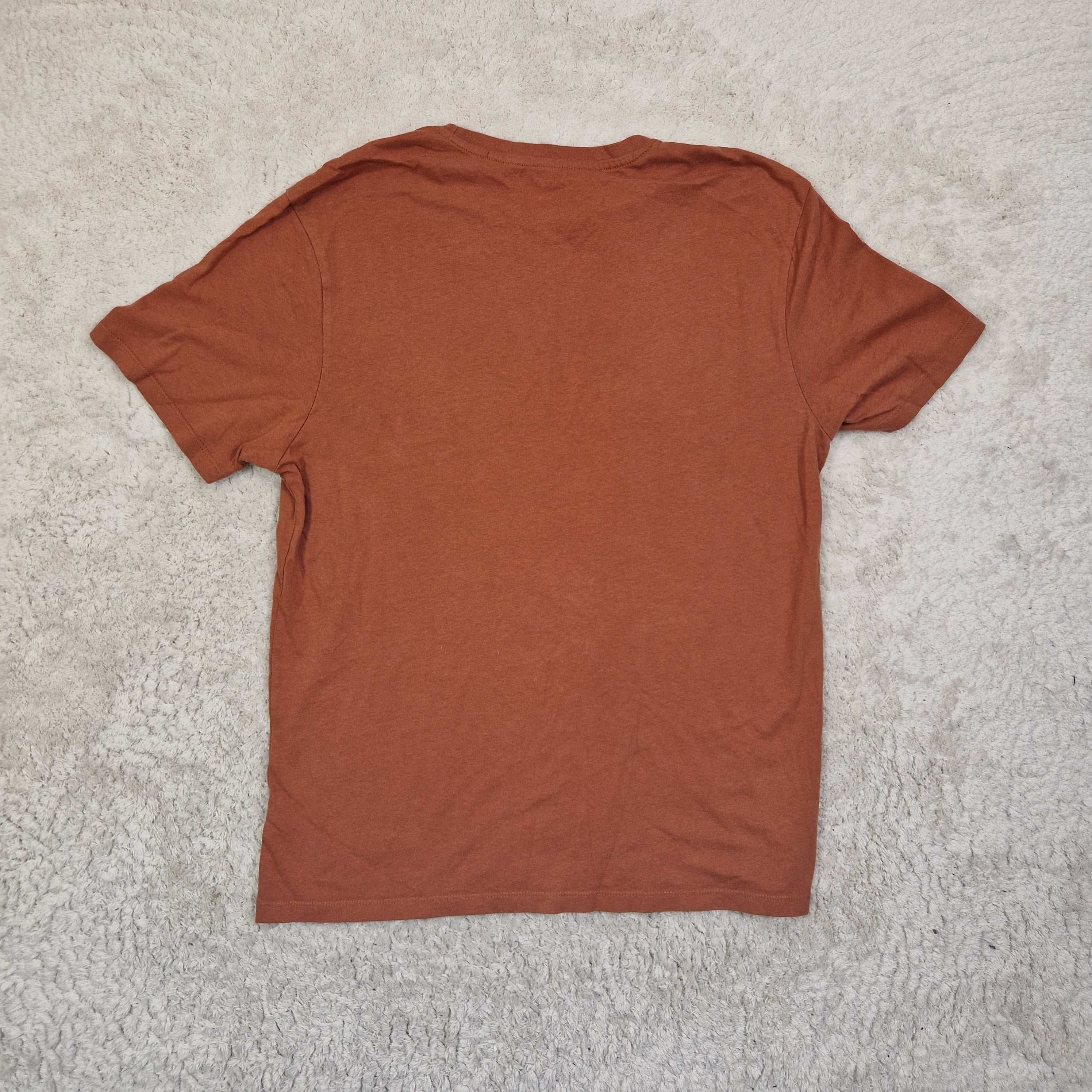 Brown t-shirt on a beige carpet