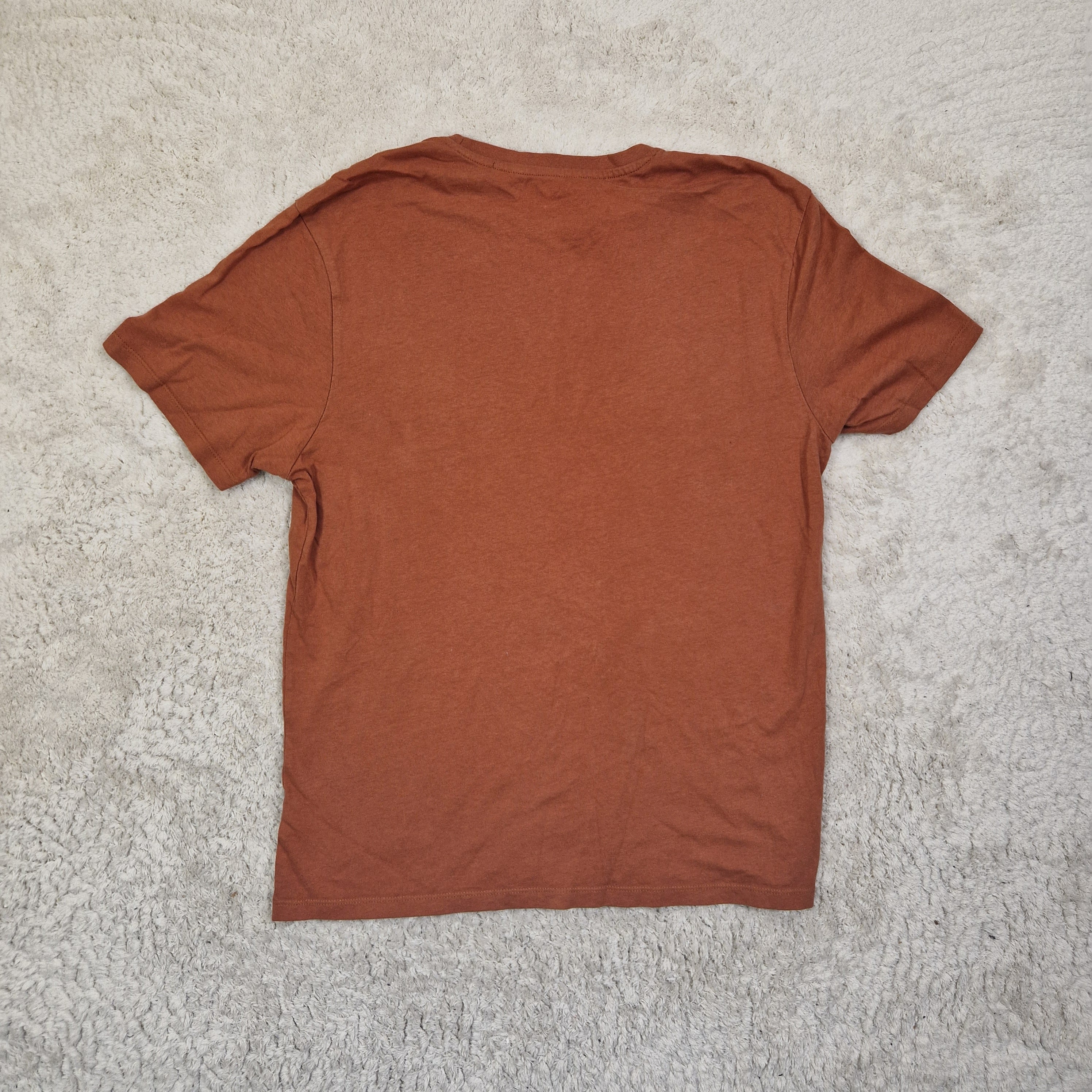 Brown t-shirt on a beige carpet