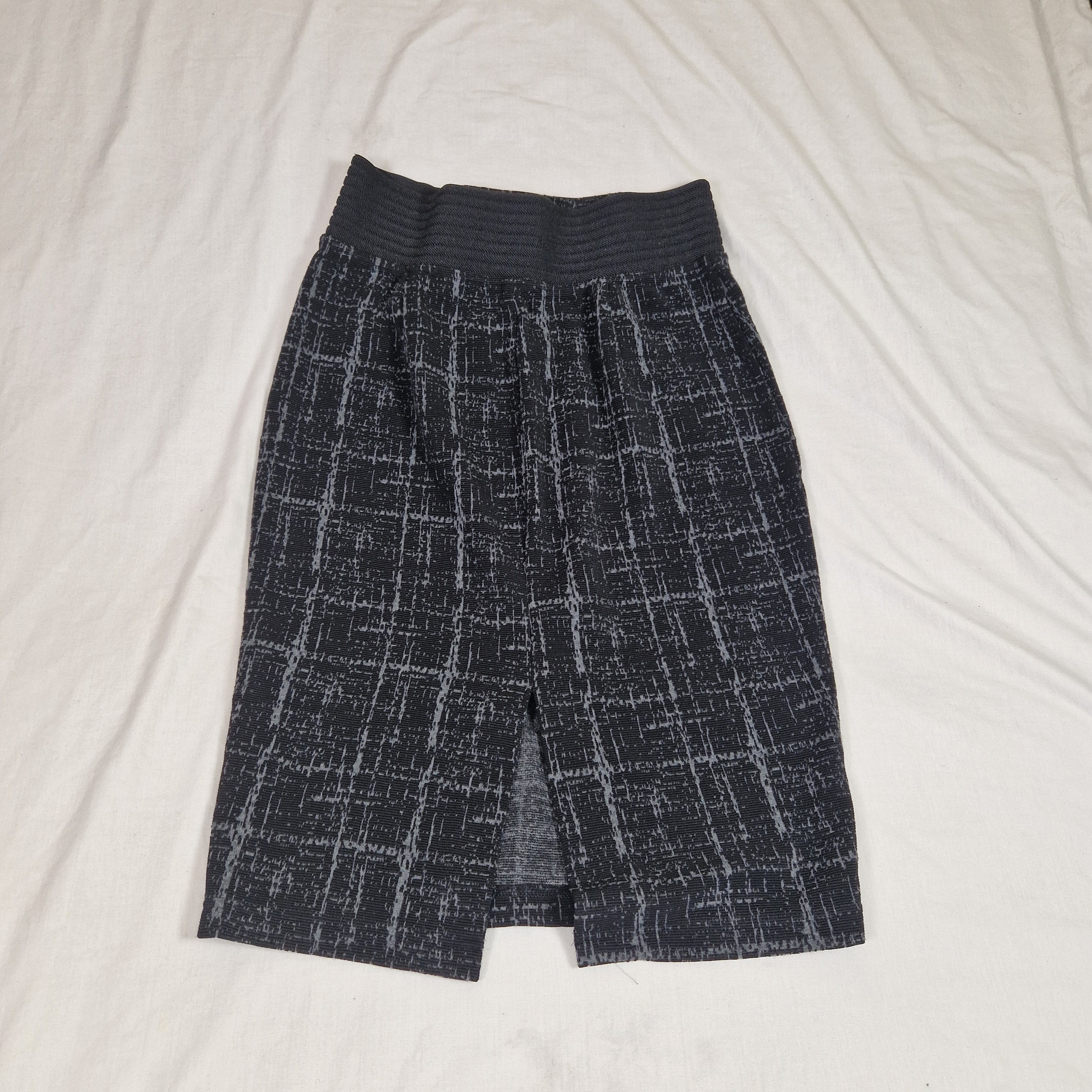 Next Womens Black Straight Midi Skirt UK 12 Polyester Viscose Preloved