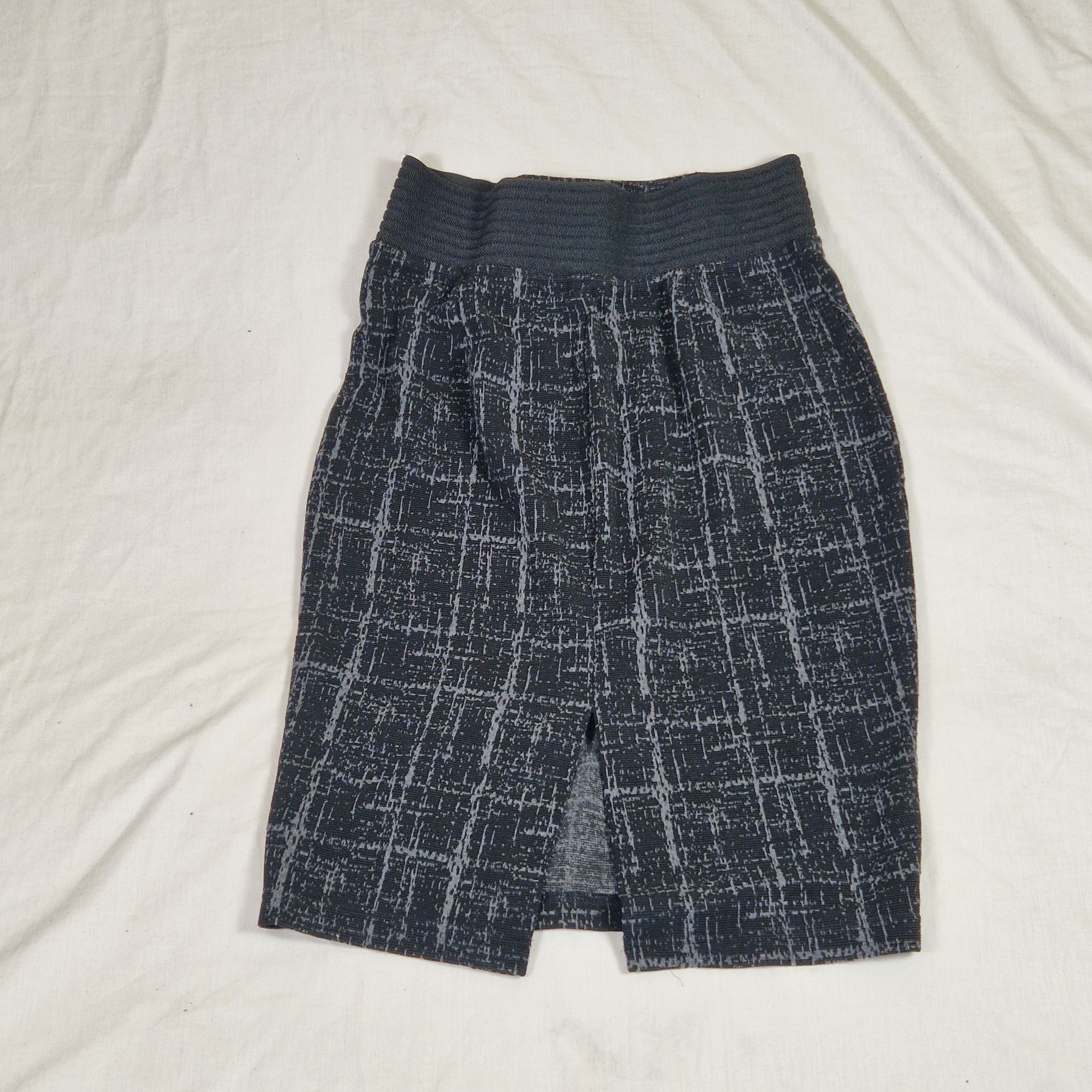 Next Womens Black Straight Midi Skirt UK 12 Polyester Viscose Preloved