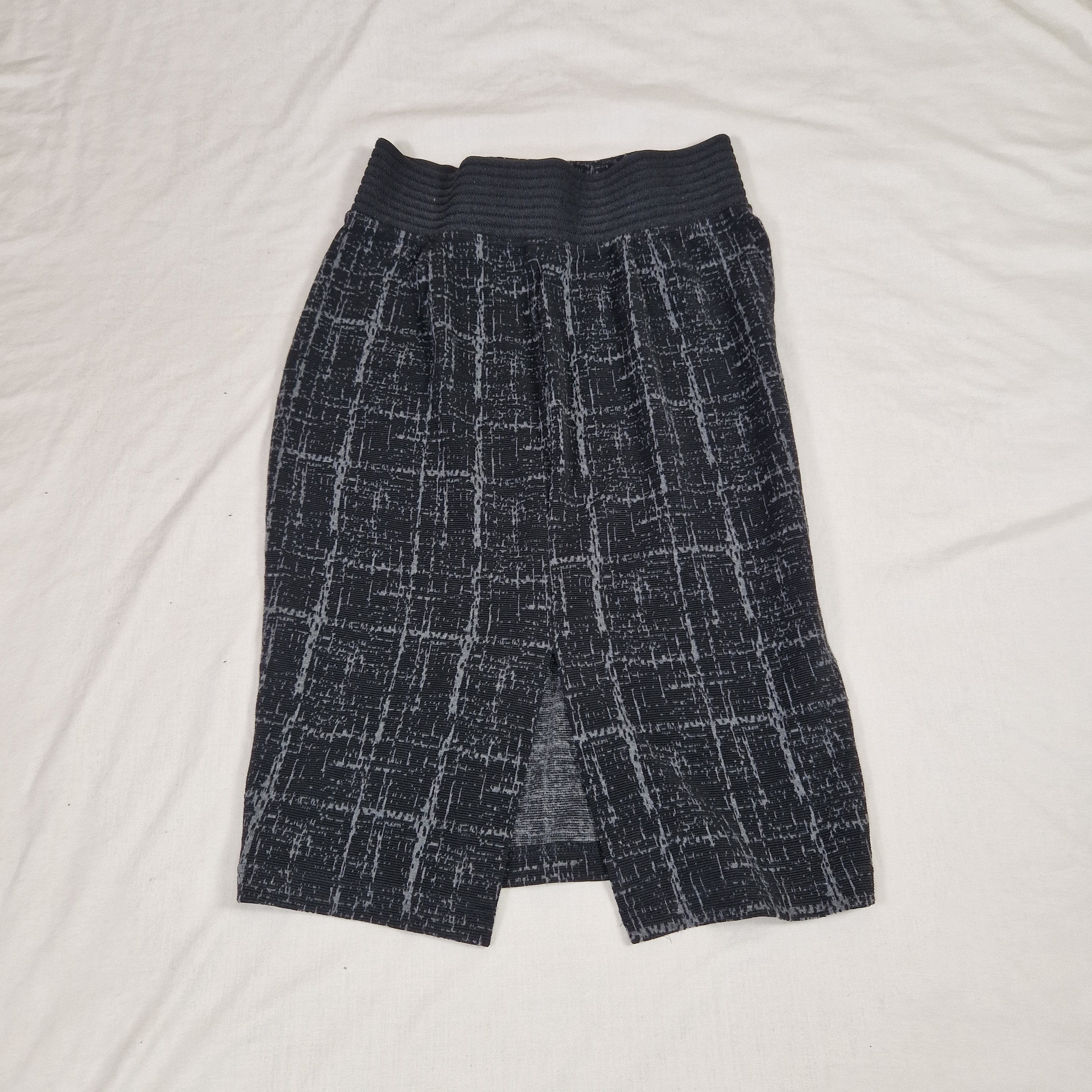 Next Womens Black Straight Midi Skirt UK 12 Polyester Viscose Preloved